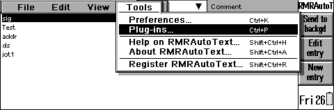 RMRAutotext Edit Screendump