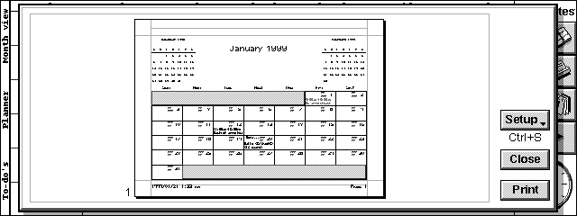 RMRMonth Print Screenshot