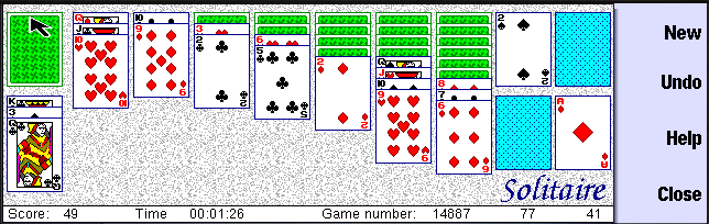 Solitaire screen