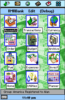 Accounts screen - Revo